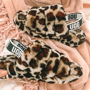 Leopard Platform Ugg Slippers